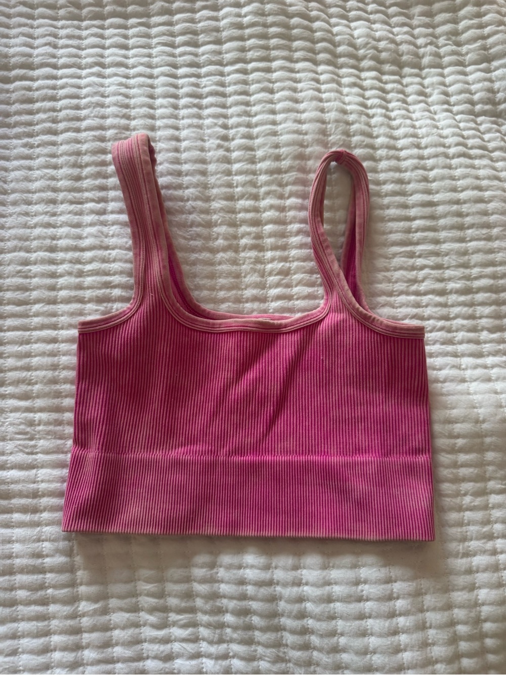 Florida Boutique Pink Ribbed Crop Tank Top XS Womens